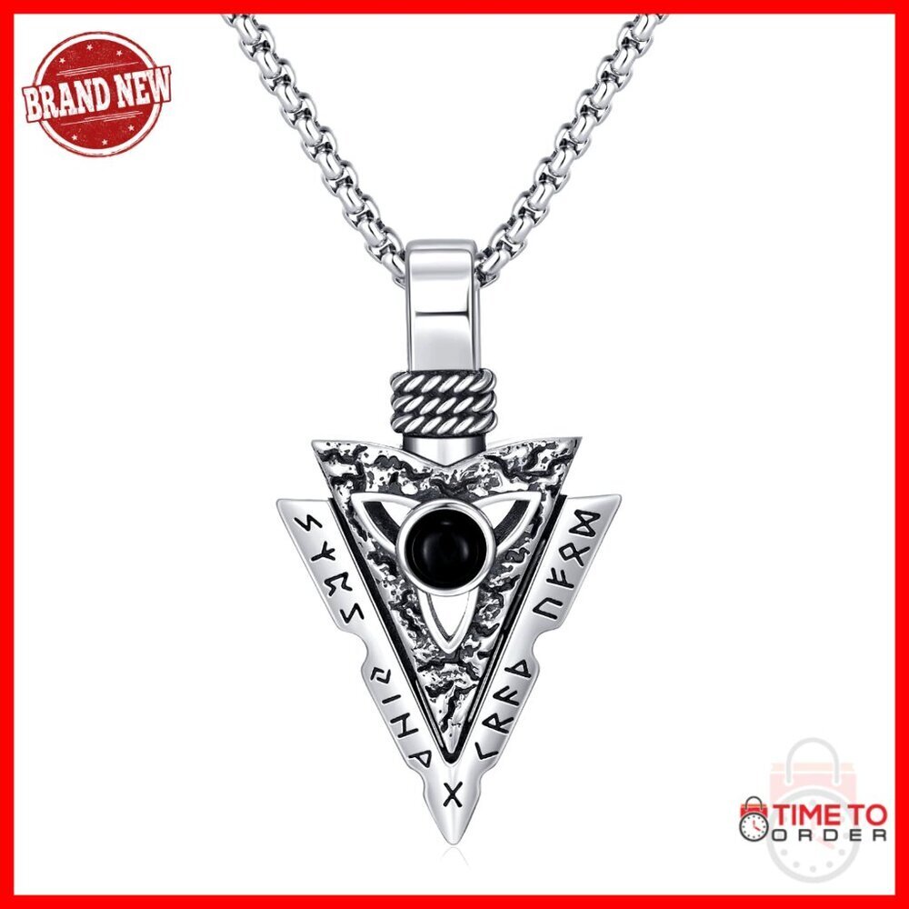 Viking Pendant Necklace 925 Sterling Silver Mjolnir Norse Jewelry Gift